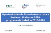 Oportunidades de financiamento para a Saúde no Horizonte 2020 · Medidas de standardização, disseminação, sensibilização, comunicação, networking, coordenação, suporte