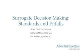 Surrogate Decision Making: Standards and Pitfalls · 2019-01-24 · •How to select the surrogate decision maker •Conflict between family members of the patient •onflict between