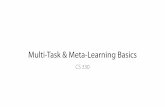 Multi-Task & Meta-Learning Basics · 2019-09-26 · Optimizing the objective Objective: min θ T ∑ i=1 ℒ i(θ," i) Basic Version: 1. Sample mini-batch of tasks ℬ 2. Sample mini-batch