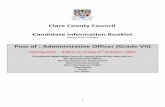 Administrative Officer Candidate Information Booklet...Administrative Officer. An Administrative Officer will generally work under the direction and management of a Senior Executive