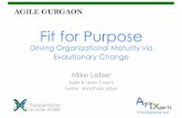 Fit for Purpose - Agile Gurugram...Fit for Purpose Driving Organizational Maturity via Evolutionary Change Mike Leber Agile & Lean Coach Twitter: @michael_leber @AgileExperts ...
