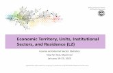 Economic Territory, Units, Institutional Sectors, and ... · • Governmental-type functions not businessestype functions, not businesses. L2 - Economic Territory, Units, Institutional