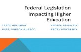 Federal Legislation Impacting Higher Education Issues Impacting Higher... · Higher Education programs mostly remained at flat level spending more so than the number of programs in