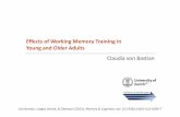 Effects of Working Memory Training in and Older Adults · PDF file T1 T2 4 weeks 17.11.2014 OWMW, Claudia von Bastian 19 . Method: Training ... Sabrina Guye, Veronica Heusser, Melanie