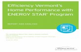 Efficiency Vermont’s Home Performance with ENERGY STAR … · 2015-12-19 · Efficiency Vermont’s Home Performance with ENERGY STAR Program: Report and Analysis 888-921-5990 2