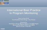 International Best Practice in Program Monitoring · Lesson 5. Feedback loop essential –Information compiled through monitoring (and evaluation) need to be fed back into the policy