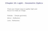 Chapter 23. Light – Geometric Opticsfaculty.uml.edu/chandrika_narayan/Teaching/documents/Lecture_Ch … · Mirror - Reflection Lens - Refraction Chapter 23. Light – Geometric