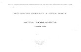ACTA ROMANICAacta.bibl.u-szeged.hu/36901/1/romanica_013.pdf · acta romanica tomus xiii s hungÁria szeged 1988 -- acta universitatis szegediensis de attila józsef nominatae acta