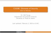 CS329E: Elements of Security - Intro to Securitybyoung/cs329e/slides1-intro.pdf · CS329E Slideset 1: 29 Intro to Security. Annualized Loss Expectancy ALE is a common tool for risk