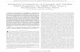 Numerical Comparison of Constant and Variable Fluid Properties … · 2020-05-28 · Numerical Comparison of Constant and Variable Fluid Properties for MHD Flow Over a Nonlinearly