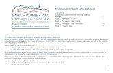 Workshop session descriptions - University of Edinburgh · Workshop session descriptions Contents Guidance on registration and selecting workshop sessions 1 Block A: Wednesday 10