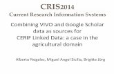 Combining(VIVO(and(Google(Scholar( …...Combining(VIVO(and(Google(Scholar(dataas(sources(for(CERIF(Linked(Data:(acase(in(the(agricultural(domain(Alberto(Nogales,(Miguel(Angel(Sicilia,(BrigiEe