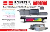 Printing Copying Lithography - DEK Graphics · Prices are for poster paper, gloss or matt PRINT A0 £20 A1 £12 A2 £ 6 Plan Prints Printed on 90gsm paper B&W COLOUR SCAN A0 £2.50