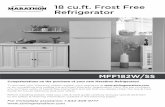 18 cu.ft. Frost Free Refrigerator - Stirling Marathon...18 cu.ft. Frost Free Refrigerator MFF182W/SS Congratulations on the purchase of your new Marathon Refrigerator! To activate