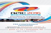 PRE-CONFERENCE PROGRAM - APICac2016.site.apic.org/files/2014/11/APIC-Annual...JOIN US IN CHARLOTTE! Recharge with the power of the infection prevention community — nearly 5,000 strong