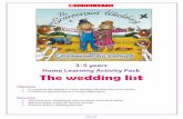 3-5 years Home Learning Activity Pack The wedding list · Once your child has found the items needed for the Scarecrows’ Wedding, why not organise your own Scarecrows’ Wedding.
