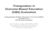 Triangulation in OBE Evaluation FINAL · Triangulation in Outcome-Based Education (OBE) Evaluation Ma. Cecilia D. Alinea, MD, MHPEd, FPPS Clinical Associate Professor, Department