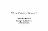 What Fidelity Where.ppt · What Fidelity Where? Deriving Haptic Design Guidelines Presented September 2008 for Biomedical Engineering Faculty, Carleton University By Jeremy Kuzub