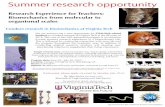 Research Experience for Teachers: Biomechanics from ...€¦ · 6-week summer research experience in a biomechanics lab. This is followed by continuing interaction with your lab and