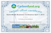Earth Month Business Conference April 7, 2015 · Earth Month Business Conference April 7, 2015 7.5 Tonnes of CO2 Emissions Apr 13, 2015