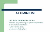 ALUMINIUM - Centre Antipoison€¦ · Lynda.bensefa@aphp.fr . Sources - 8 % de la croûte terrestre 3ème constituant de la croûte terrestre -silicates, fluorosilicates -Minerai