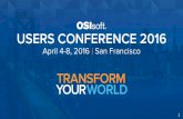 USERS CONFERENCE 2016 1 - cdn.osisoft.com · –Wind / Solar power ramp forecast –Reliable confidence interval for forecast • PI Infrastructure is an essential platform to take