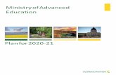 Ministry of Advanced Education - Microsoft · 2020-03-18 · Ministry of Advanced Education 4 Plan for 2020-21 . Strategy Foster an inclusive post-secondary sector where a diversity