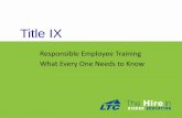 Title IX Presentation - Inservice 2015 · Employees Training (REQUIRED) • All Employees are being trained on the program at the August 28, 2015 In-Service • New employees - Part