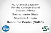 Sacramento State Student-Athlete Resource Center …...TOPICS TO BE COVERED Playing Sports in College Academic Eligibility Requirements Division I, II and III Amateurism Certification