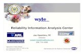 Reliability Information Analysis Center · Reliability Information Analysis Center Joe Hazeltine, PE Director joseph.hazeltine@wyle.com 256-716-4390 Approved for Public Release U.S.