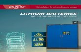 LITHIUM BATTERIES - asecos · installed in a junction box via cable ducts in the head of the cabinet. 11 Technical ventilation (to avoid heat build-up in the interior) The BATTERY