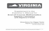 Virginia SOL Supplement to the Examiner’s Manual for End ......If you have questions about your school’s testing procedures, contact your School Test Coordinator (STC). If you