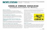 Essential Information for Workers - NYCOSHnycosh.org/wp-content/uploads/2014/11/Ebola-Fact-Sheet-11.11.14.pdf · EBOLA VIRUS DISEASE: Essential Information for Workers 2 Those most
