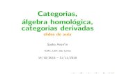 Categorias, algebra homol ogica, categorias derivadas · Categorias, algebra homol ogica, categorias derivadas slides de aula Sasha Anan0in ICMC, USP, S~ao Carlos 14/10/2015 { 11/11/2015