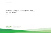 Monthly Complaint Report · 2017-02-07 · 2 MONTHLY COMPLAINT REPORT: NOVEMBER 2015 1. Complaint volume The Consumer Financial Protection Bureau (CFPB) is the first federal agency