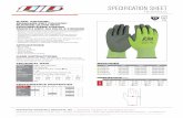 SPECIFICATION SHEET · 2018-08-10 · CONSTRUCTION 13G Seamless Knit COLOR Liner: Hi-Vis Lime Green / Coating: Gray SIZES S - XXL PACKAGING 1 pair per bag, 12 pair per dozen, 6 dozen