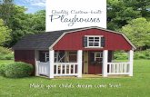 Quality Custom-built Playhouses - Amish Depot · All vinyl structures feature Double 4” vinyl siding. Clay with green shutters, weatherwood shingles. Shown with optional porch swing
