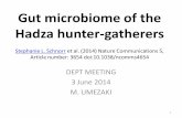 Gut microbiome of the Hadza hunter-gatherers...microbiota from a community of human hunter -gatherers, the Hadza of Tanzania. We show that the Hadza have higher levels of microbial