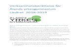 Verksamhetsberättelse för Ålands yrkesgymnasium …...Verksamhetsberättelse för Ålands yrkesgymnasium Läsåret 2018-2019 Ålands yrkesgymnasium – yrkesutbildning för en hållbar