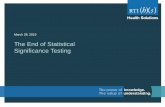 Webinar - The End of Statistical Significance Testing · 4. Proper inference requires full reporting and transparency. 5. A p-value, or statistical significance, does not measure