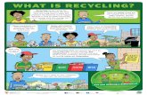 WHAT IS RECYCLING? · back to your community and the environment by running clean-up campaigns. What else can you do to help? Recycling means taking the materials from products you