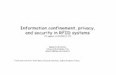 Information confinement, privacy, and security in RFID systemsswing07/schedule/DPM.pdfInformation confinement, privacy, and security in RFID systems (To appear at ESORICS ’07) Roberto