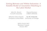 Sorting Between and Within Industries: A Testable Model of ... · Sorting Between and Within Industries: A Testable Model of Assortative Matching in the Labor Market John M. Abowd