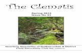 The Clematis...Frid 19th. General meeting, 7.30pm at the Noweyung Centre. Speakers: David Wakefield (Strath Creek) & Ron Litjens (Flowerdale) - ‘Focus on Fauna’ -post fire surveys