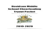 Davidson Middle School Cheerleading Tryout Packet...sports, all-star cheer involvement, dance practices, lessons and/or appointments. Cheerleaders will show proof of tumbling at a