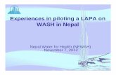 Experiences in piloting a LAPA on WASH i N lWASH in Nepal Adaptation Plan of WASH.pdf · Experiences in piloting a LAPA on WASH i N lWASH in Nepal Nepal Water for Health (NEWAH) November