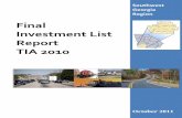Final Investment List Report TIA 2010 · These fact sheets show the project’s location and provide details on the scope, need and ... SR 33/US 319 at SR 33 Intersection Improvement-Roundabout