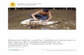 Medicinal plants used for traditional veterinary in the Sierras de … · 2017-08-24 · Medicinal plants used for traditional veterinary in the Sierras de Córdoba (Argentina): An