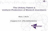 The Unitary Patent & Uniform Protection of Biotech Inventions · 1. The newly envisioned European patent with unitary effect and uniform protection 2. Patenting of biotechnological