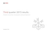 Third quarter 2015 results - UBS · Refer to slide 46 for details about adjusted numbers, Basel III numbers and FX rates in this presentation 1 Refer to page 11 of the 3Q15 financial